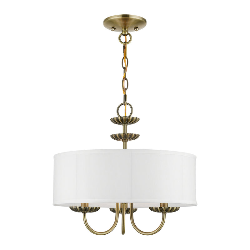 Livex Lighting 42983-01 Three Light Pendant, Antique Brass