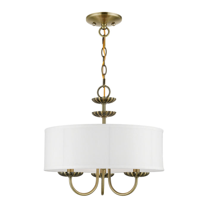 Livex Lighting 42983-01 Three Light Pendant, Antique Brass