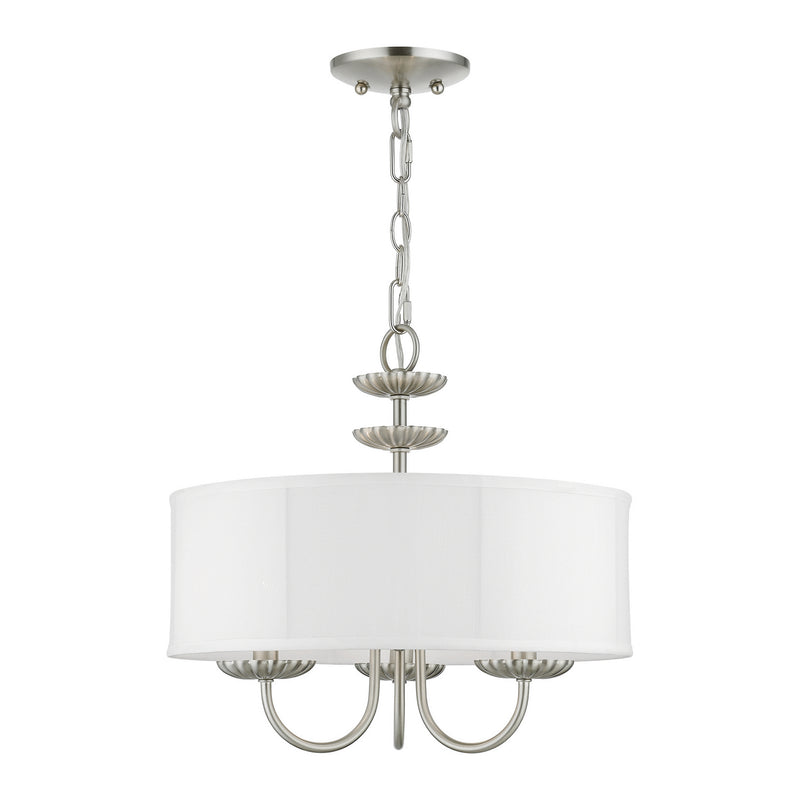 Livex Lighting 42983-91 Three Light Pendant, Brushed Nickel