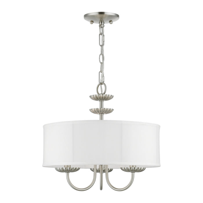 Livex Lighting 42983-91 Three Light Pendant, Brushed Nickel