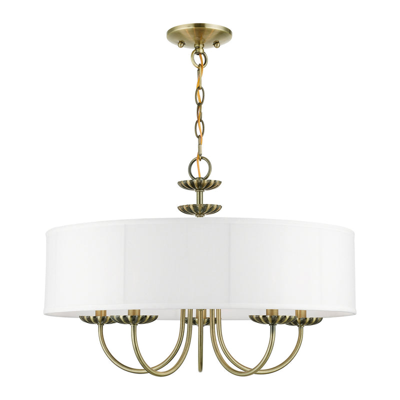 Livex Lighting 42985-01 Five Light Pendant, Antique Brass