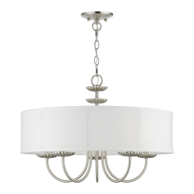 Livex Lighting 42985-91 Five Light Pendant, Brushed Nickel