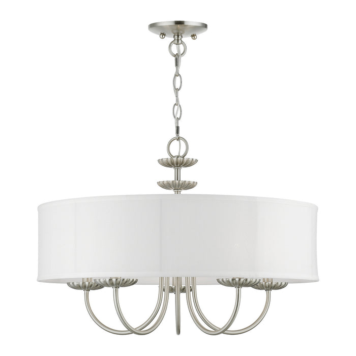 Livex Lighting 42985-91 Five Light Pendant, Brushed Nickel