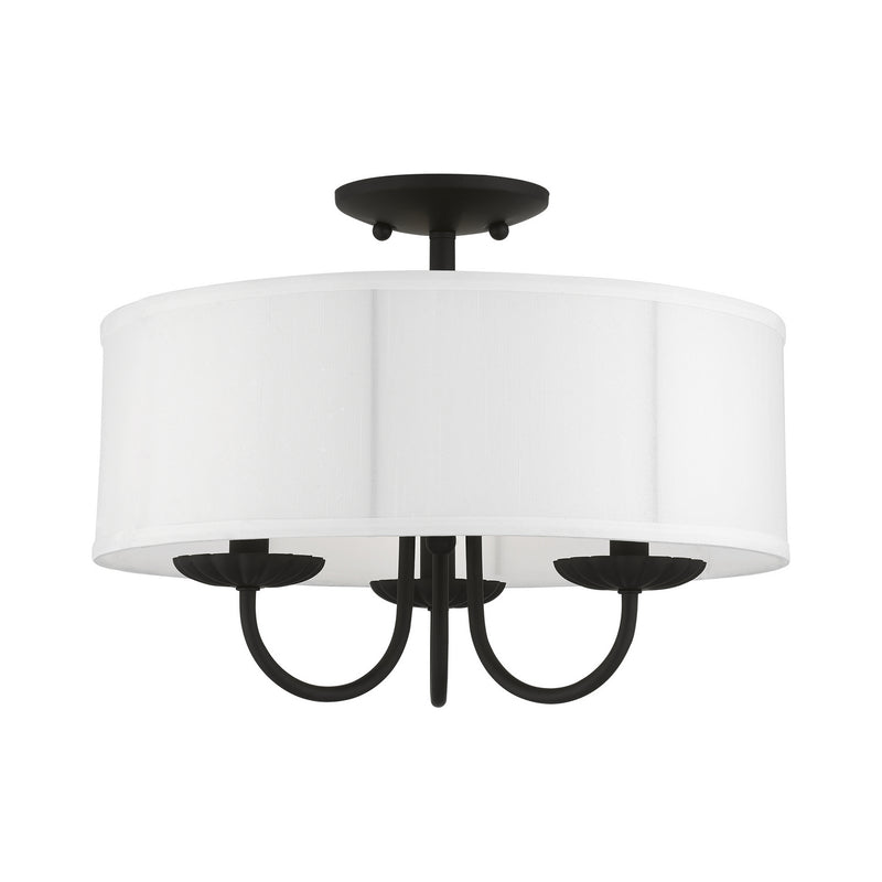 Livex Lighting 42989-04 Three Light Semi-Flush Mount, Black