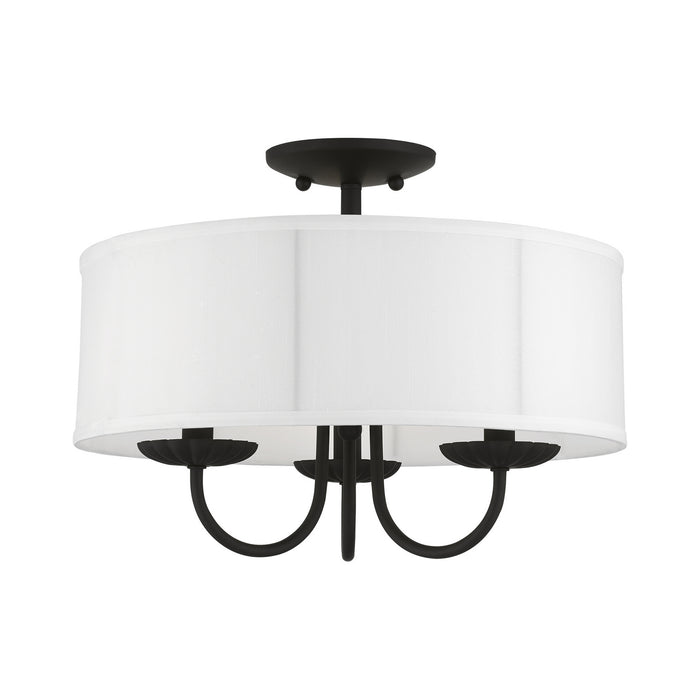 Livex Lighting 42989-04 Three Light Semi-Flush Mount, Black