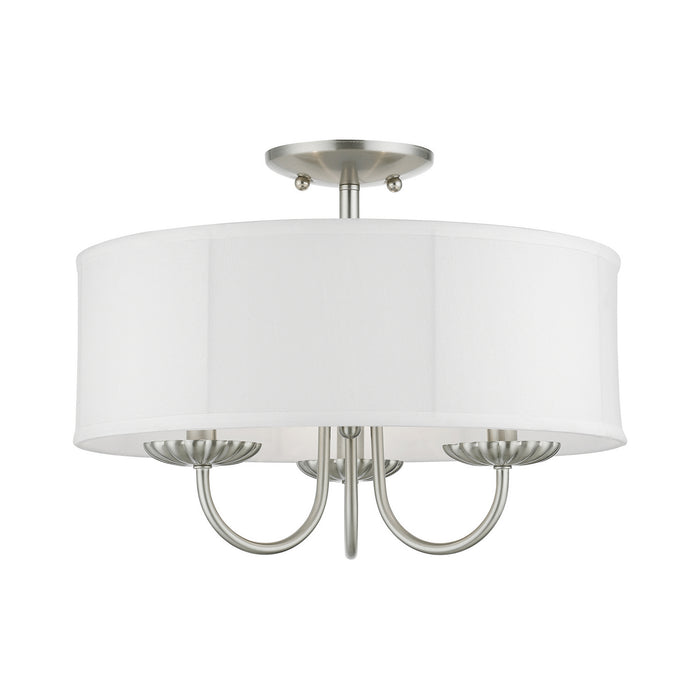 Livex Lighting 42989-91 Three Light Semi-Flush Mount, Brushed Nickel