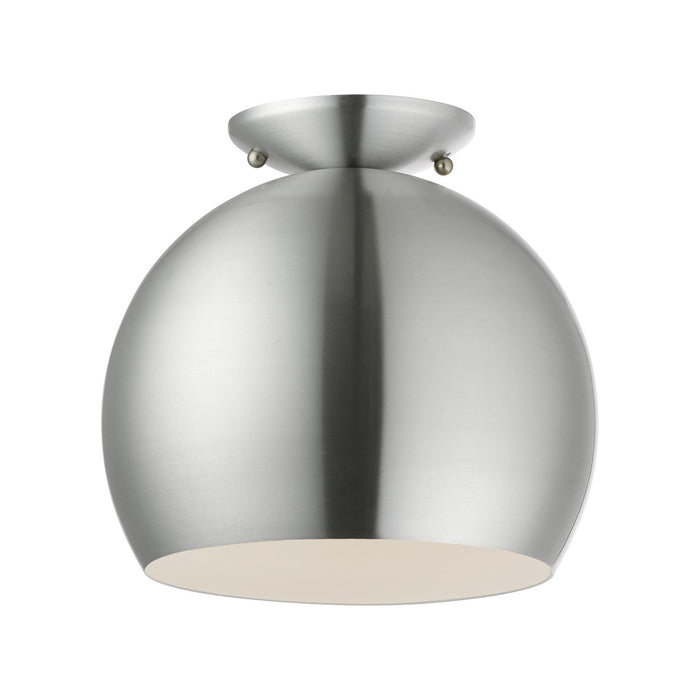 Livex Lighting 43390-66 One Light Semi-Flush Mount, Brushed Aluminum