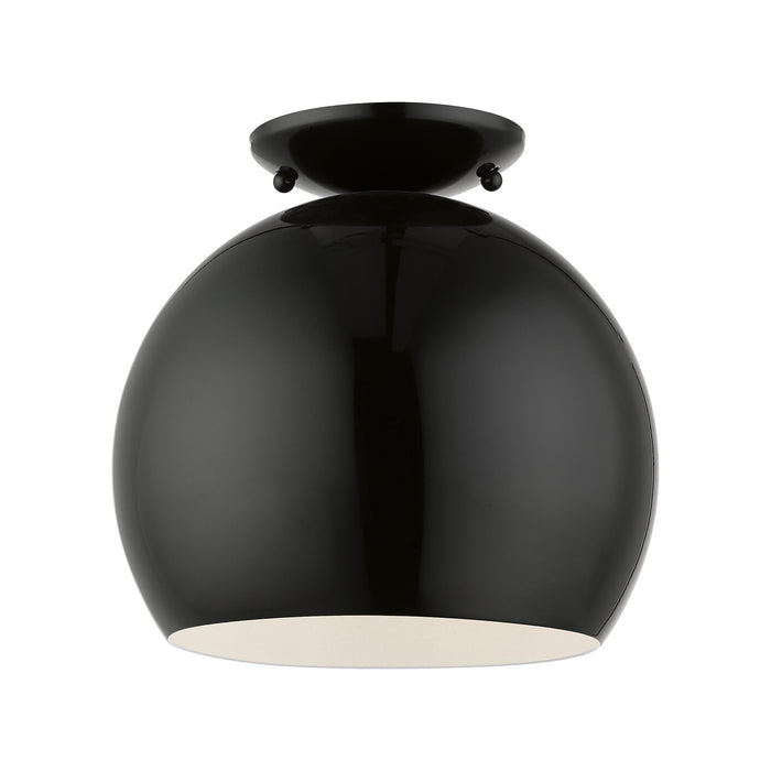 Livex Lighting 43390-68 One Light Semi-Flush Mount, Shiny Black