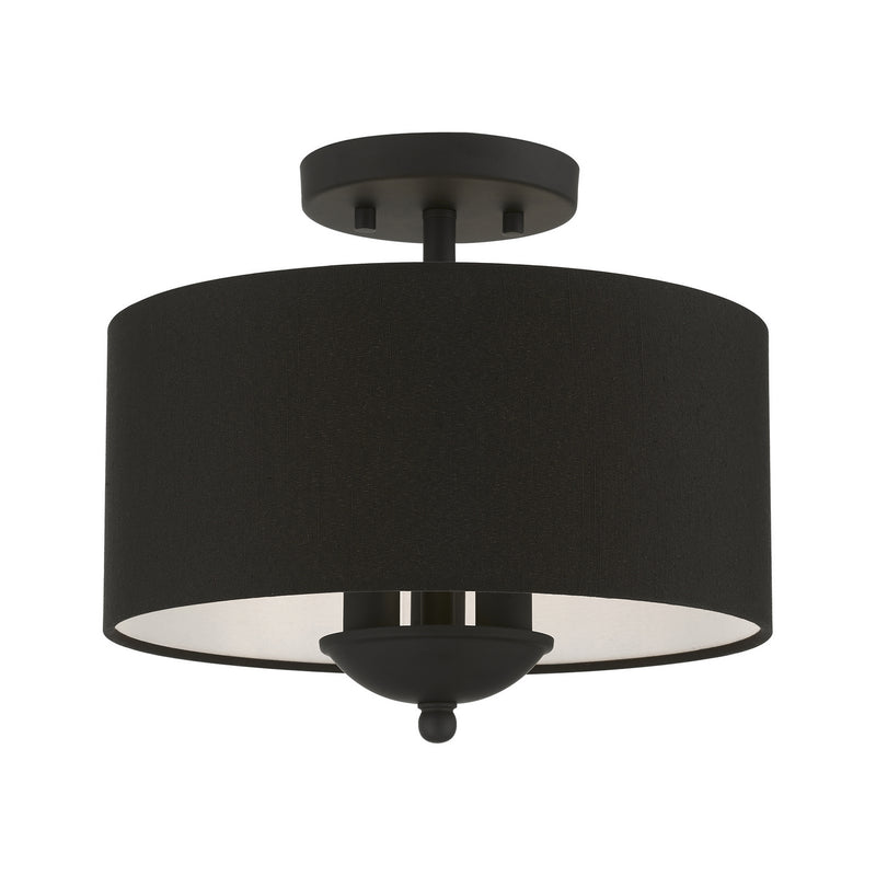 Livex Lighting 43441-04 Three Light Semi-Flush Mount, Black