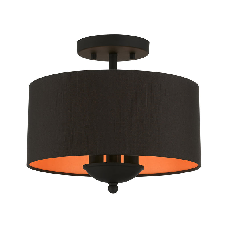 Livex Lighting 45611-04 Three Light Semi-Flush Mount, Black