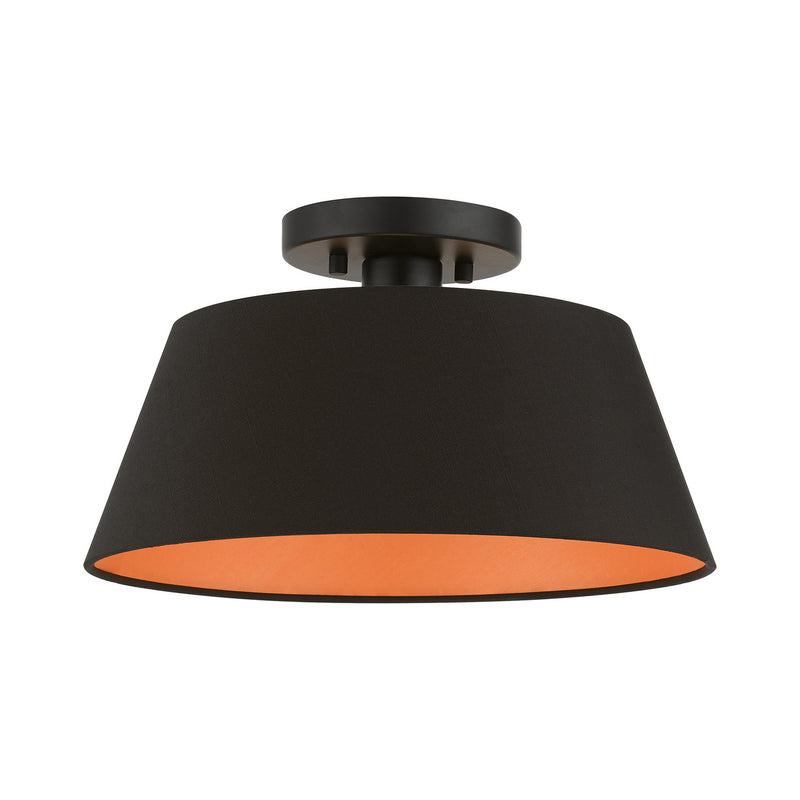Livex Lighting 51357-04 One Light Semi-Flush Mount, Black