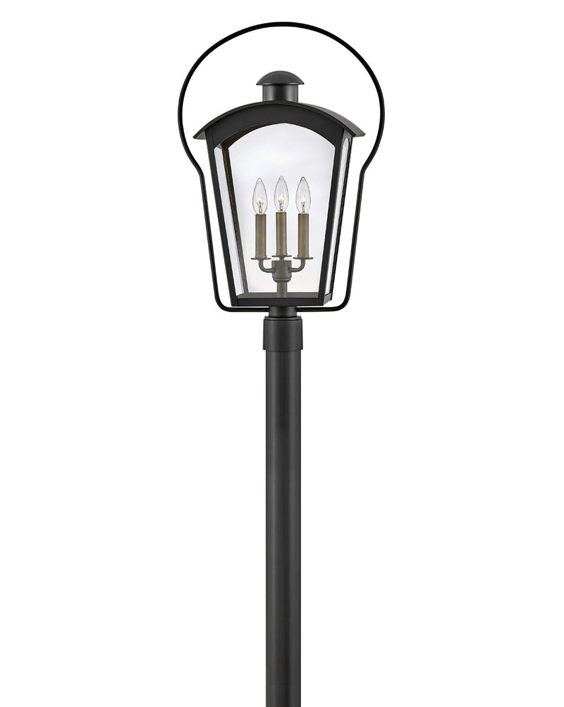 Hinkley 13301BK LED Post Top or Pier Mount Lantern, Black