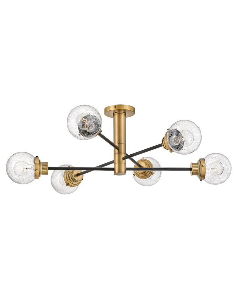 Hinkley 40696BK LED Semi Flush Mount, Black