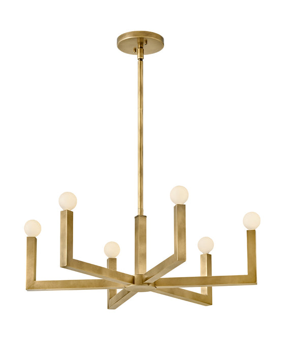 Hinkley 45046HB LED Chandelier, Heritage Brass