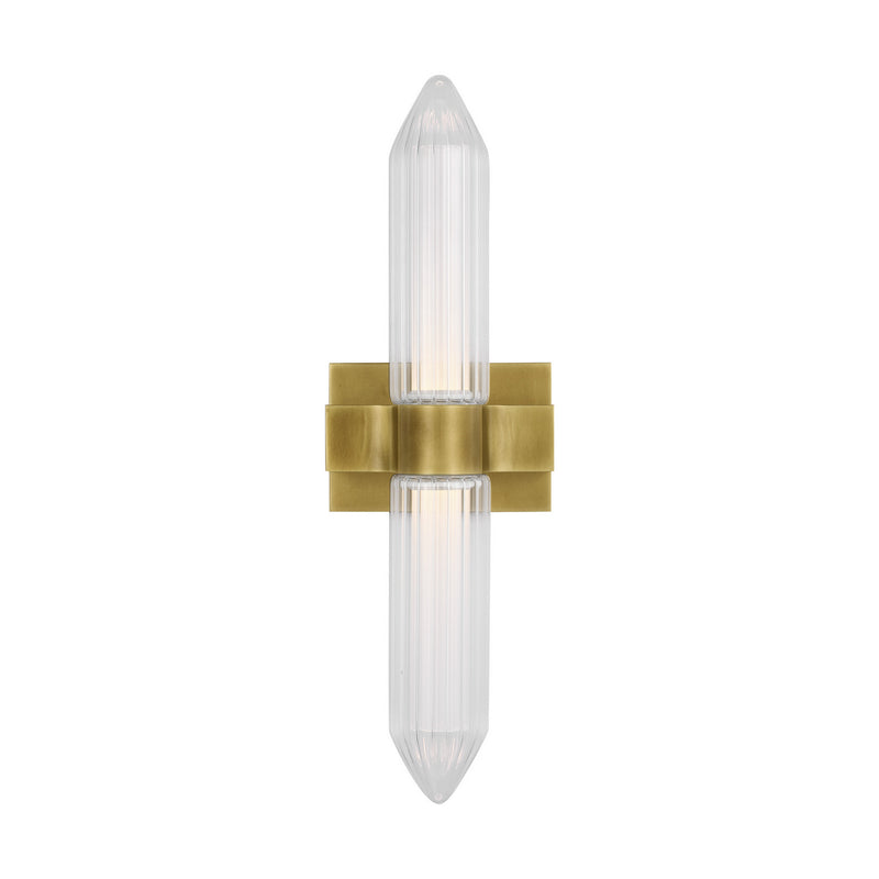 Visual Comfort Modern 700BCLGSN23BR-LED927 LED Bath Sconce, Plated Brass
