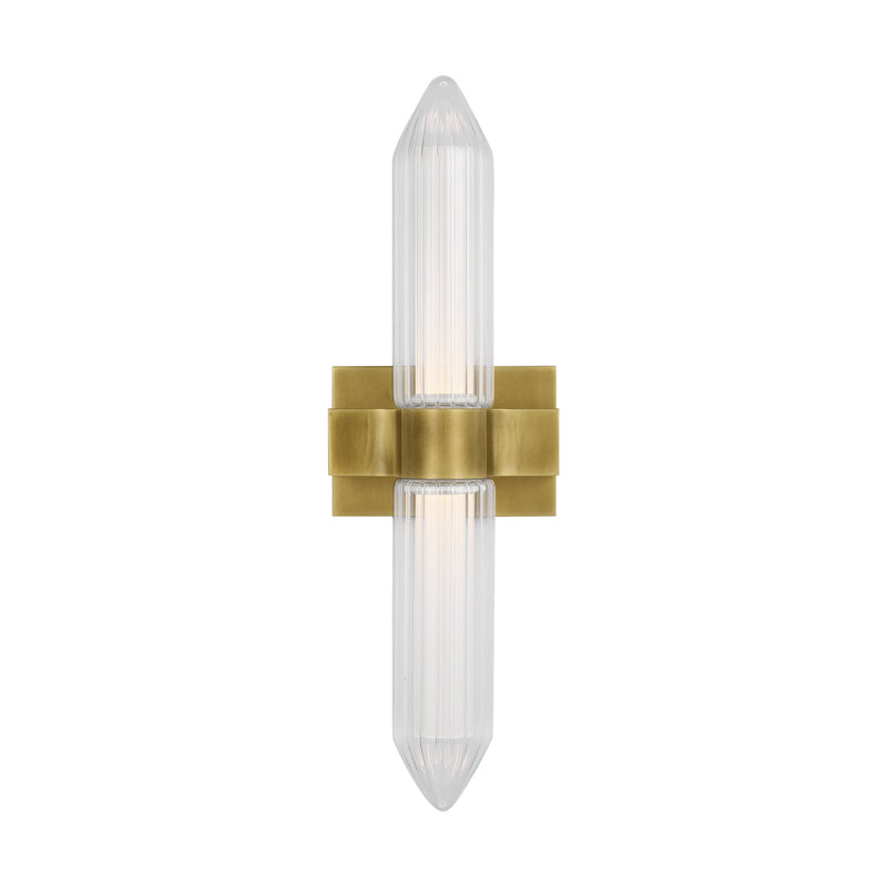 Visual Comfort Modern 700BCLGSN23BR-LED927-277 LED Bath Sconce, Plated Brass