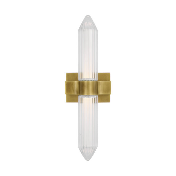 Visual Comfort Modern 700BCLGSN23BR-LED927-277 LED Bath Sconce, Plated Brass