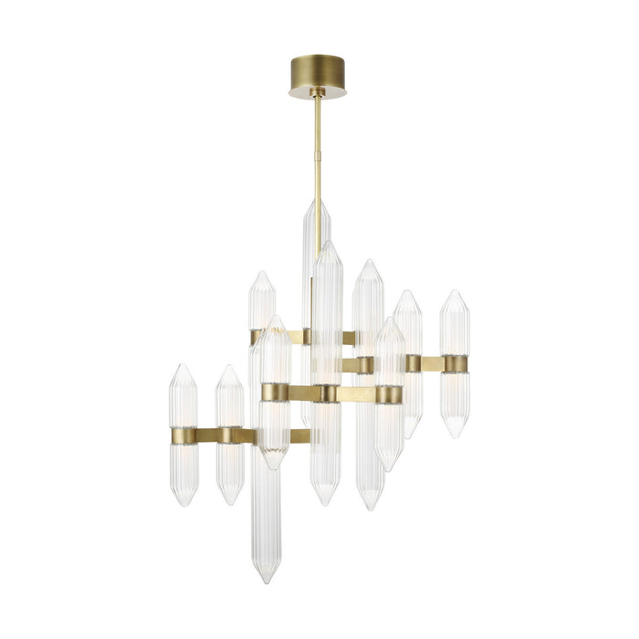 Visual Comfort Modern 700LGSN31BR-LED927 LED Chandelier, Plated Brass