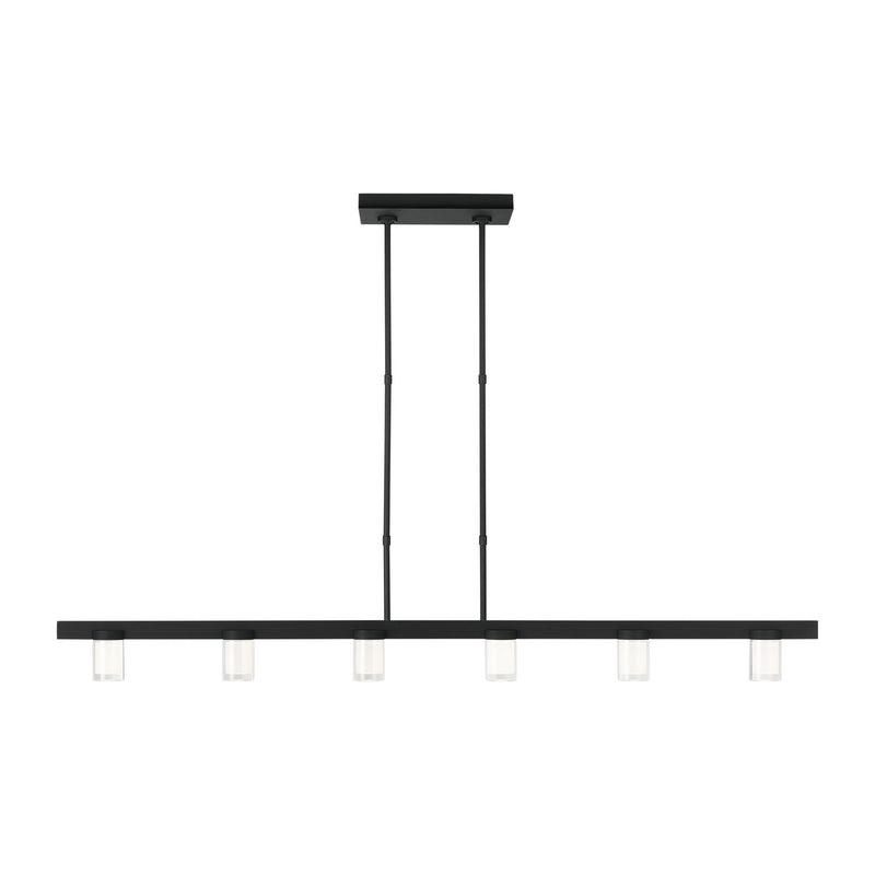 Visual Comfort Modern 700LSESF60B-LED927-277 LED Linear Suspension, Nightshade Black