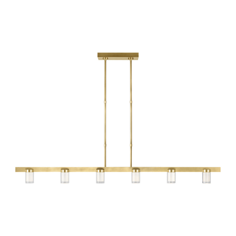 Visual Comfort Modern 700LSESF60NB-LED927-277 LED Linear Suspension, Natural Brass