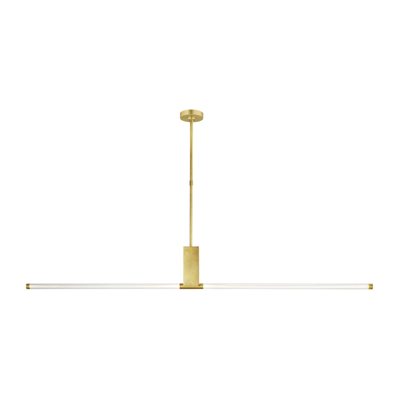 Visual Comfort Modern 700LSPHB68NB-LED927 LED Linear Suspension, Natural Brass