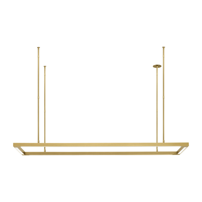 Visual Comfort Modern 700LSSTG50NB-LED927 LED Linear Suspension, Natural Brass