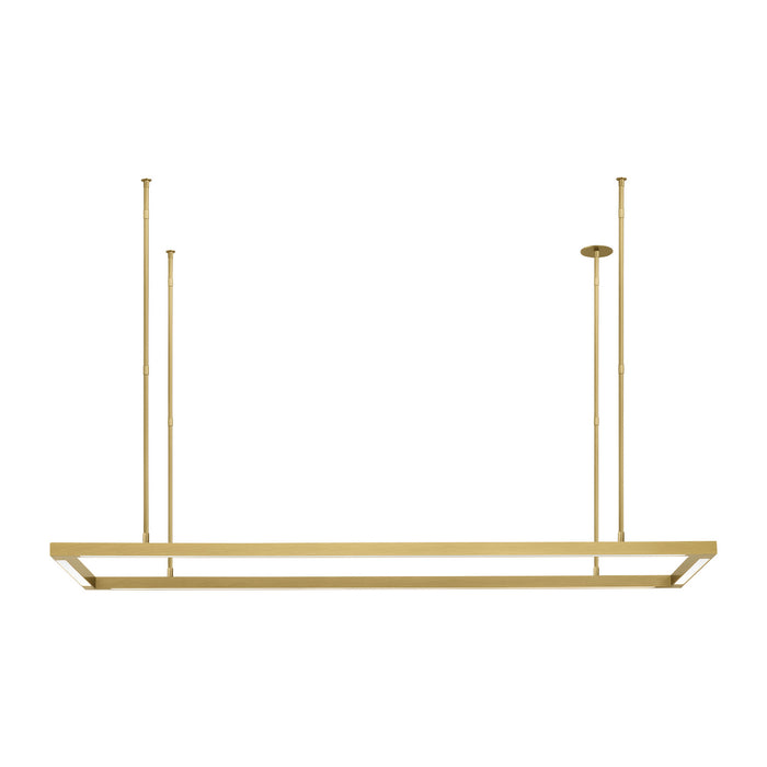 Visual Comfort Modern 700LSSTG50NB-LED927 LED Linear Suspension, Natural Brass