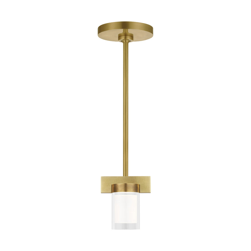 Visual Comfort Modern 700TDESF5NB-LED927-277 LED Pendant, Natural Brass