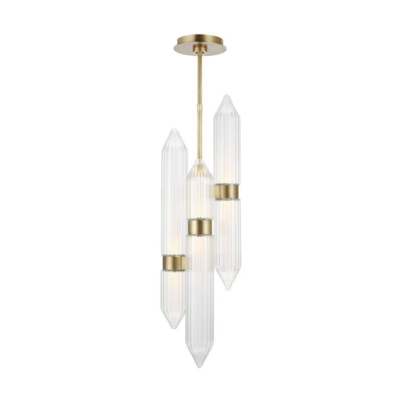 Visual Comfort Modern 700TDLGSN10BR-LED927 LED Pendant, Plated Brass
