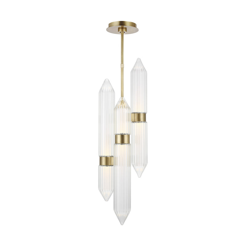 Visual Comfort Modern 700TDLGSN10BR-LED927-277 LED Pendant, Plated Brass