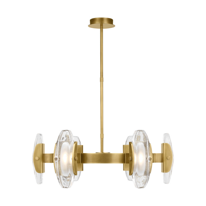 Visual Comfort Modern 700WYT6MBR-LED927 LED Chandelier, Plated Brass