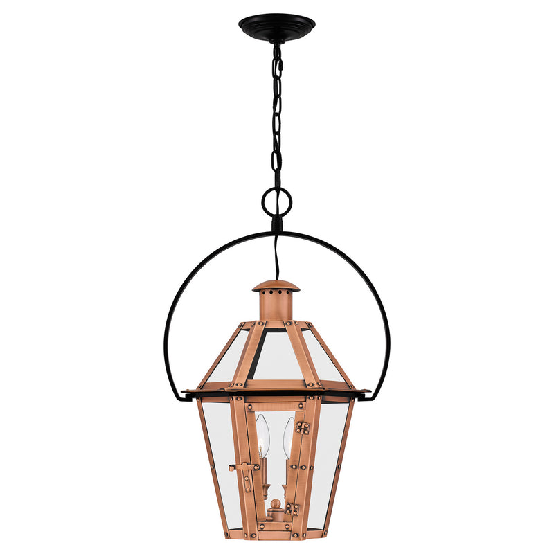 Quoizel BURD2816AC Two Light Pendant, Aged Copper