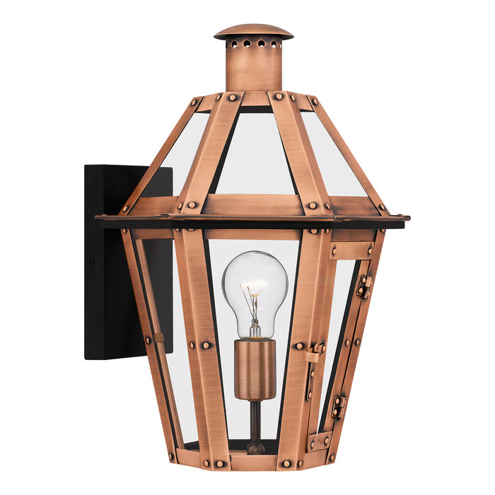 Quoizel BURD8411AC One Light Outdoor Wall Mount, Aged Copper