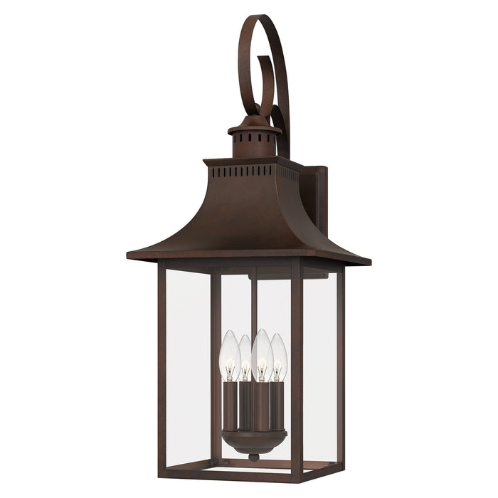 Quoizel CCR8412CU Four Light Outdoor Wall Lantern, Copper Bronze
