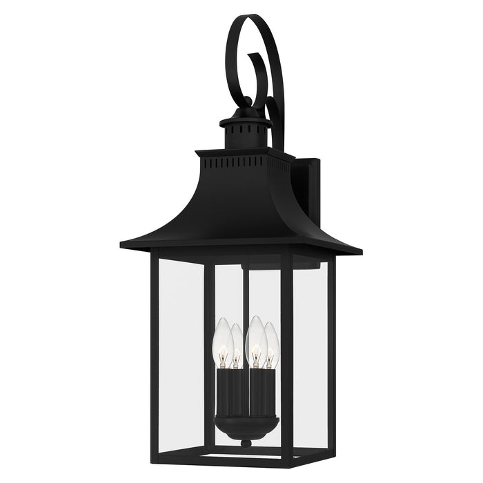 Quoizel CCR8412K Four Light Outdoor Wall Lantern, Mystic Black