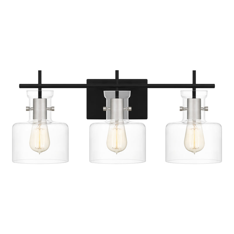 Quoizel PEN8622MBK Three Light Bath, Matte Black