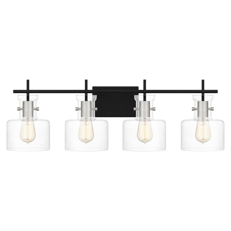 Quoizel PEN8630MBK Four Light Bath, Matte Black