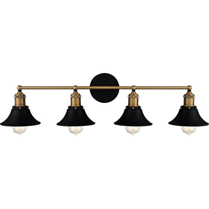 Quoizel TRF8633MBK Four Light Bath, Matte Black