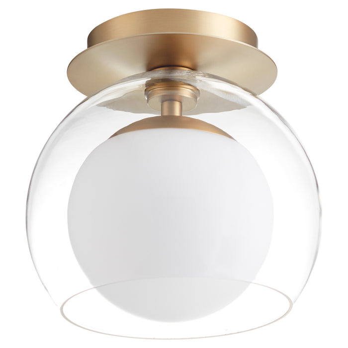 Quorum 3626-9-80 One Light Ceiling Mount, Aged Brass