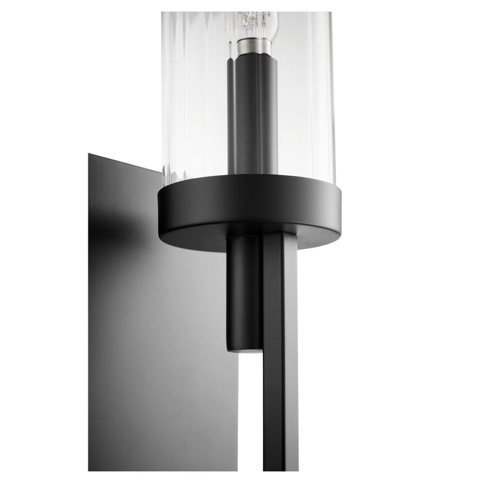 Quorum 501-1-69 One Light Wall Mount, Textured Black w/ Clear Fluted Glass
