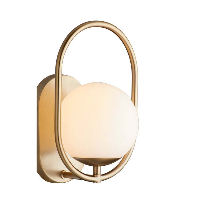 Quorum 5137-1-80 One Light Wall Mount, Aged Brass