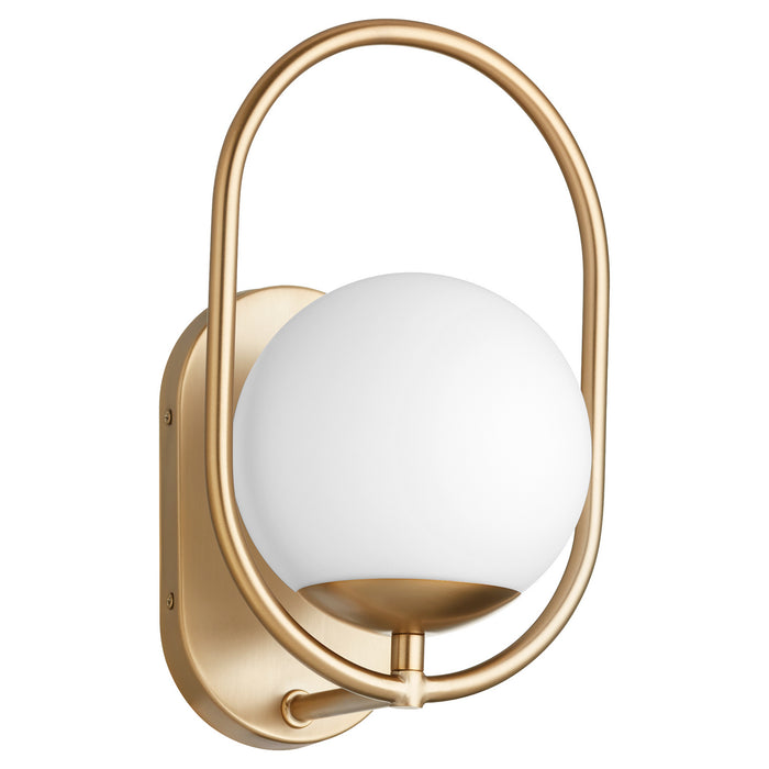Quorum 5137-1-80 One Light Wall Mount, Aged Brass