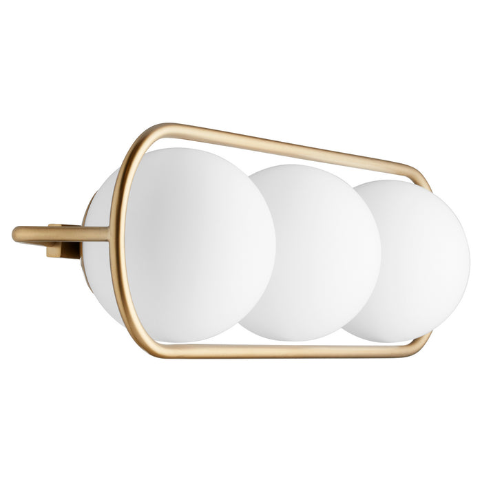 Quorum 5137-3-80 Three Light Vanity, Aged Brass