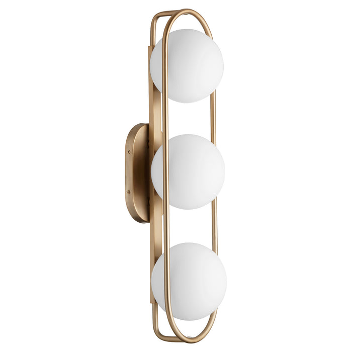 Quorum 5137-3-80 Three Light Vanity, Aged Brass