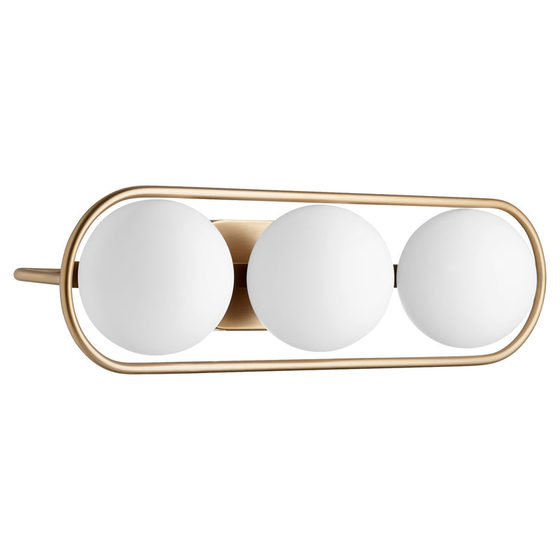 Quorum 5137-3-80 Three Light Vanity, Aged Brass