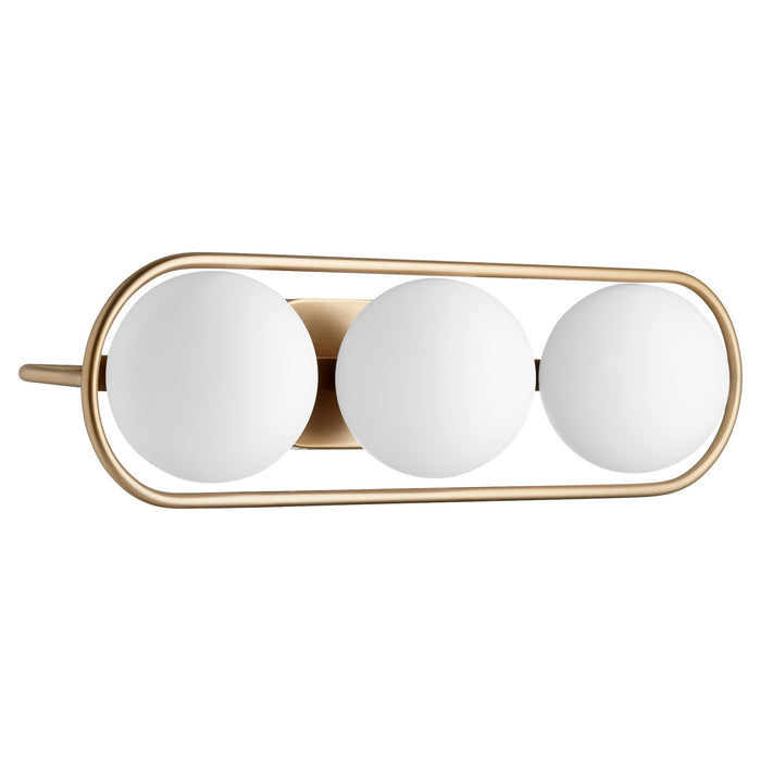 Quorum 5137-3-80 Three Light Vanity, Aged Brass