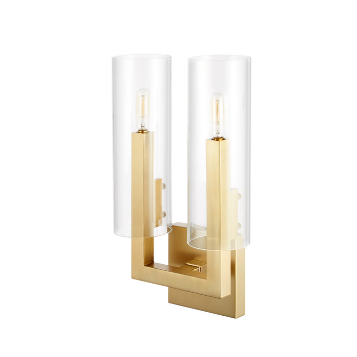 Quorum 5277-2-80 Two Light Wall Mount, Aged Brass