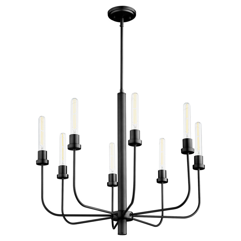 Quorum 612-8-59 Eight Light Chandelier, Matte Black