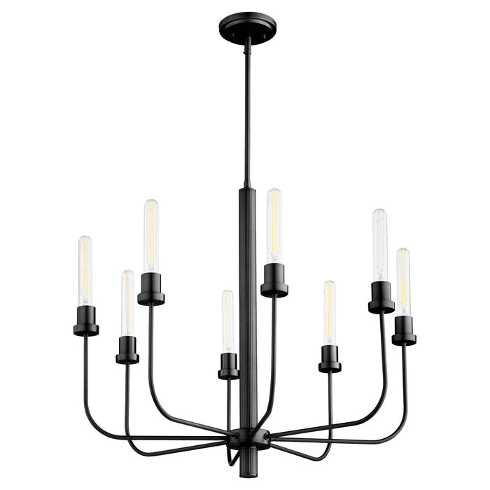 Quorum 612-8-59 Eight Light Chandelier, Matte Black