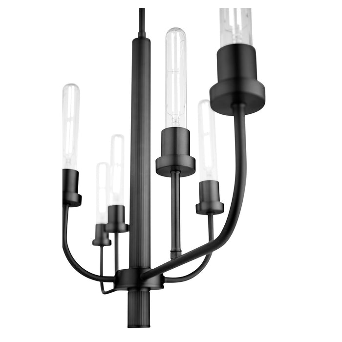 Quorum 622-6-59 Six Light Chandelier, Matte Black